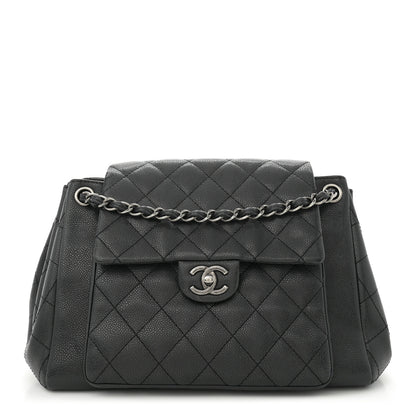 Chanel Caviar Quilted CC Accordion Shopping Bag Black 1 of 15