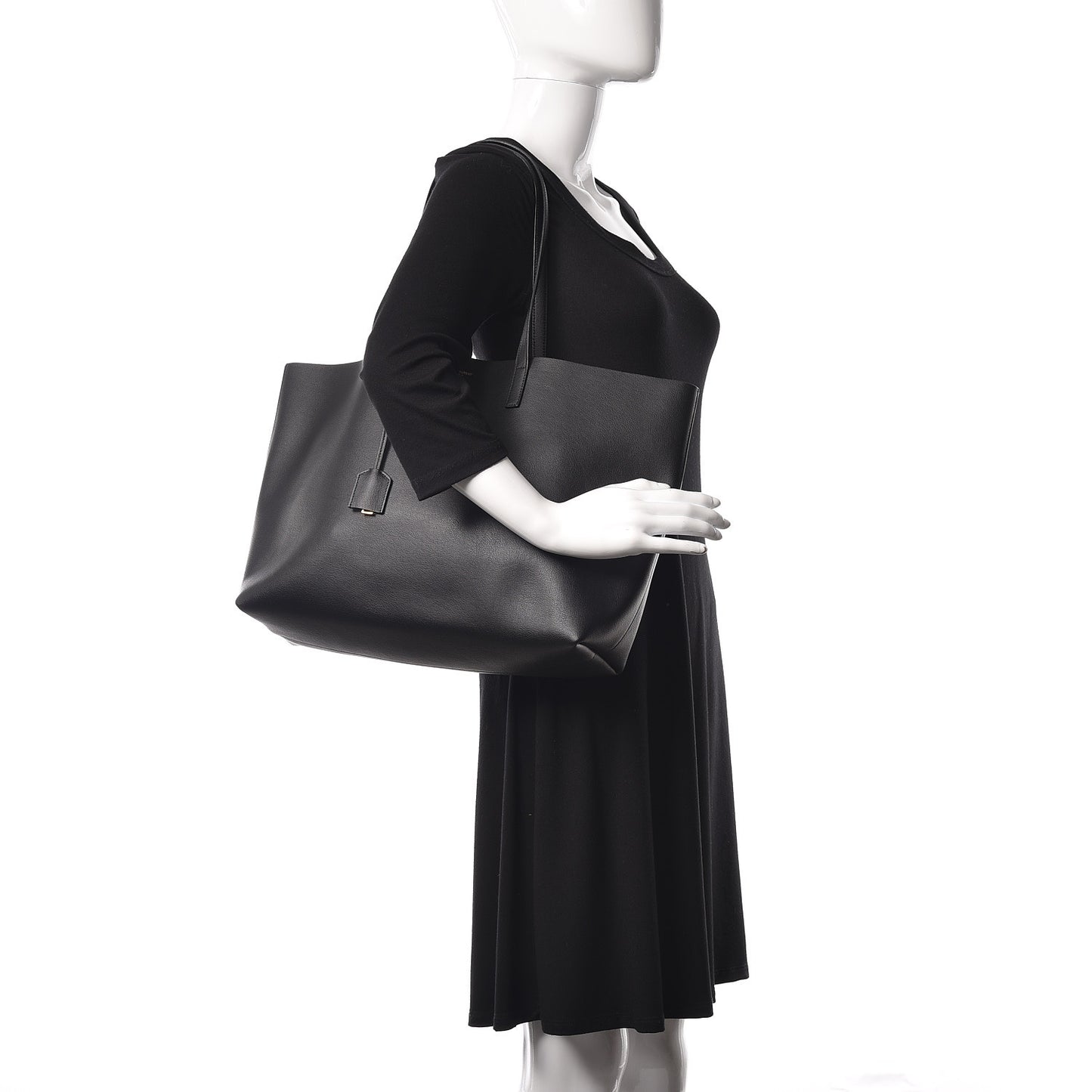 Calfskin Large Shopping Tote Black