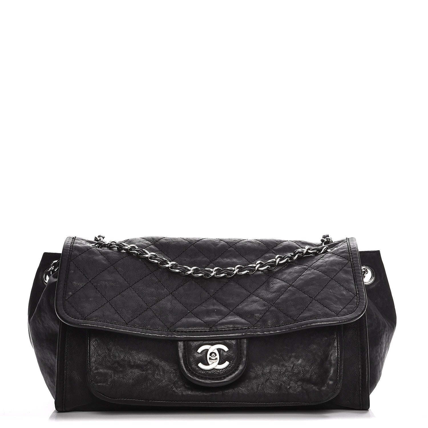 Chanel Calfskin Quilted Large Natural Beauty Flap Black 1 of 12