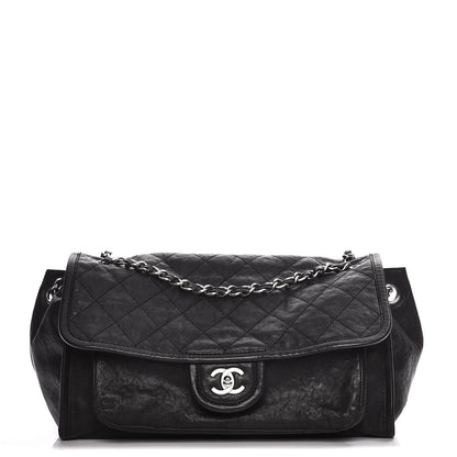 Chanel Calfskin Quilted Large Natural Beauty Flap Black 1 of 12