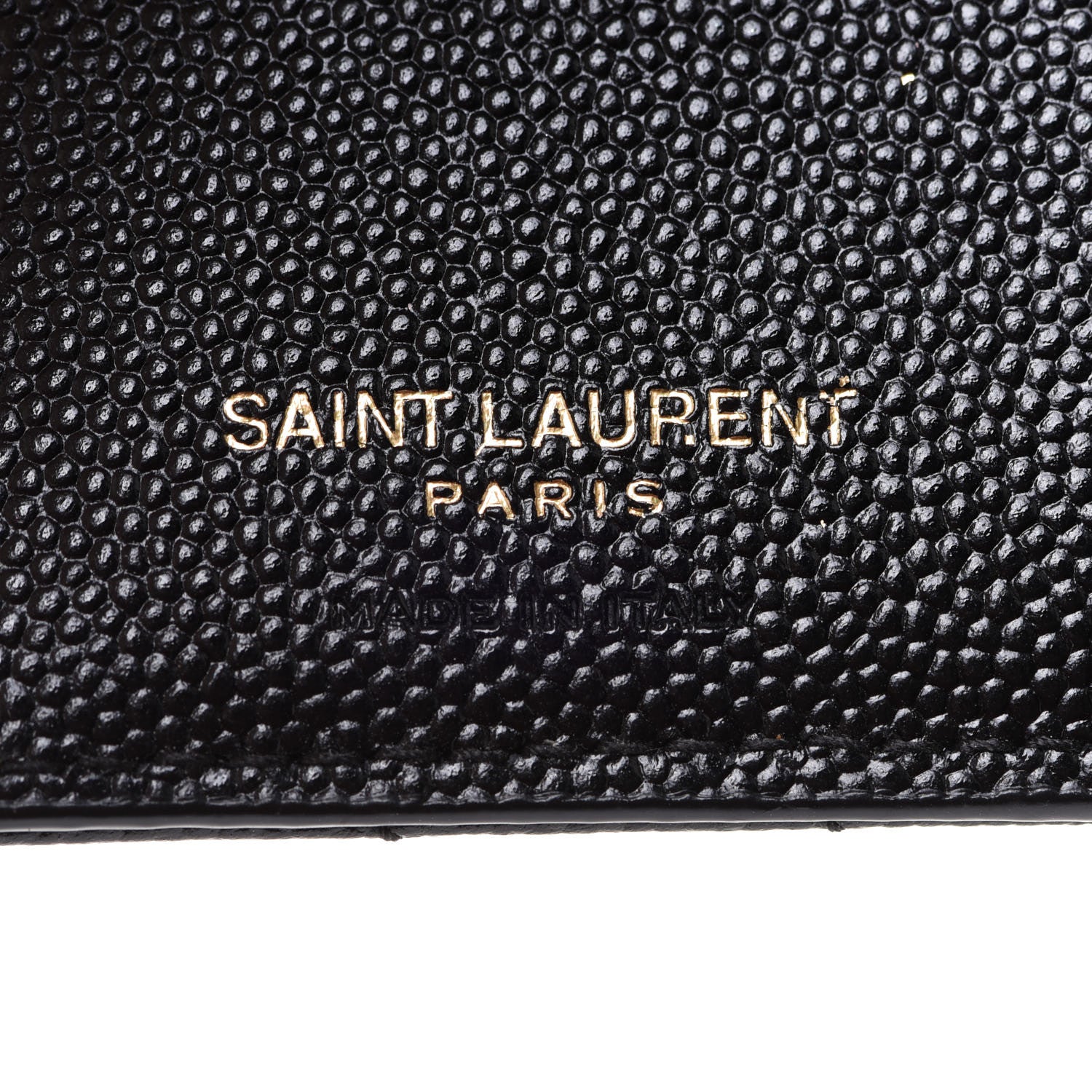 Saint Laurent Grain De Poudre Matelasse Chevron Monogram Zipped Card Case Black 6 of 8