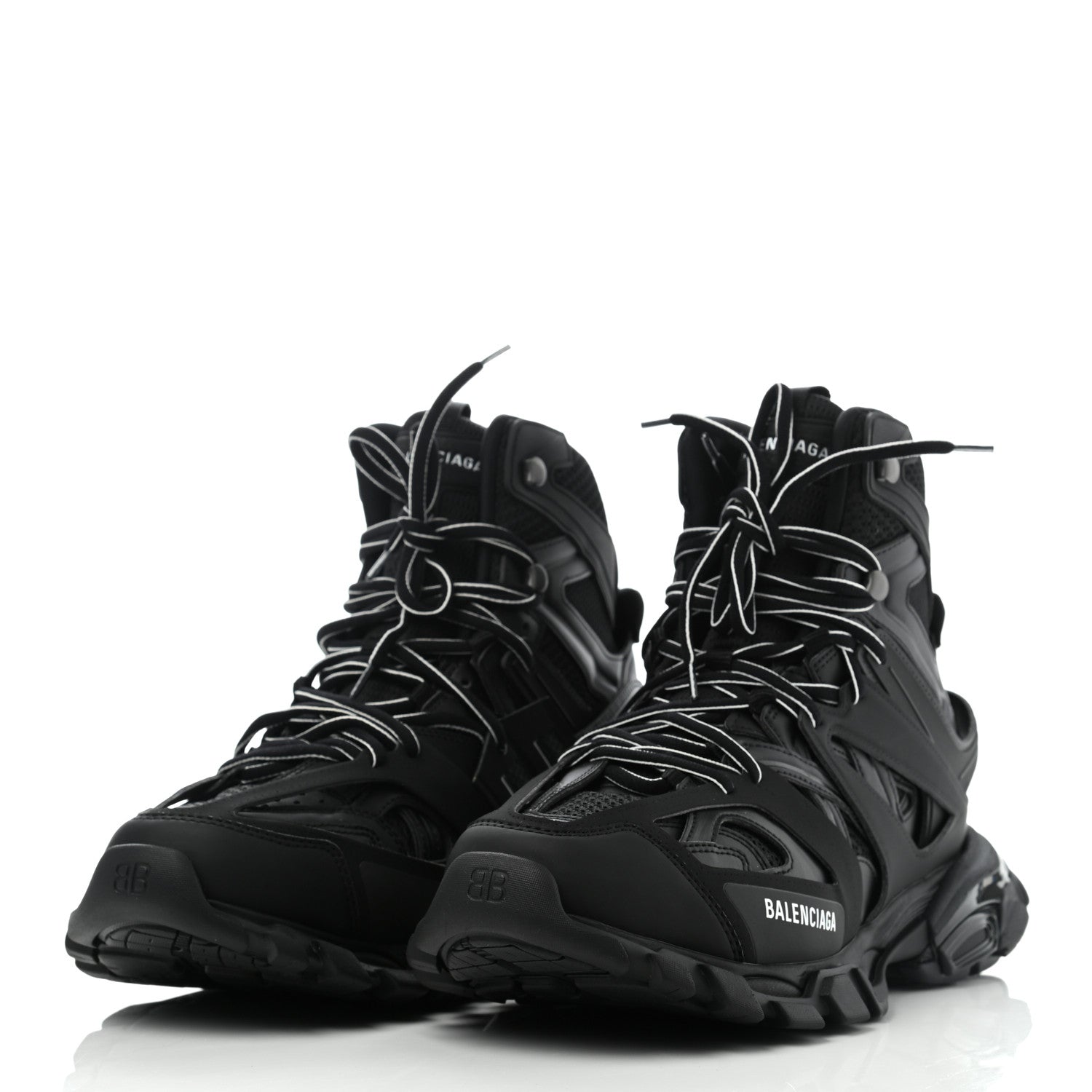 Balenciaga Mesh Nylon Mens Track Hike Sneakers 44 Black 3 of 9