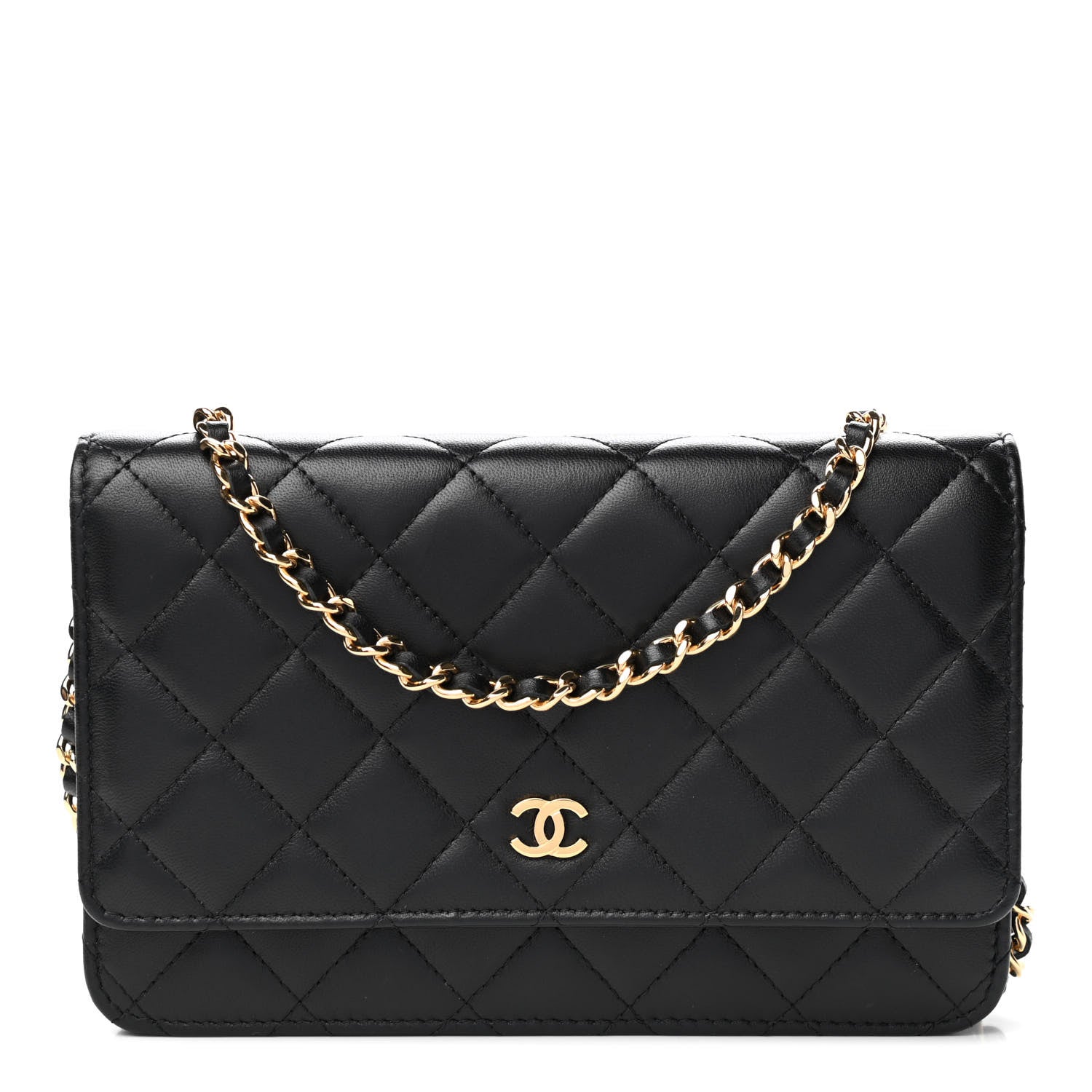 Chanel Lambskin Quilted Wallet On Chain WOC Black 1 of 4