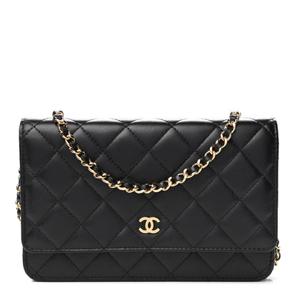 Chanel Lambskin Quilted Wallet On Chain WOC Black 1 of 4