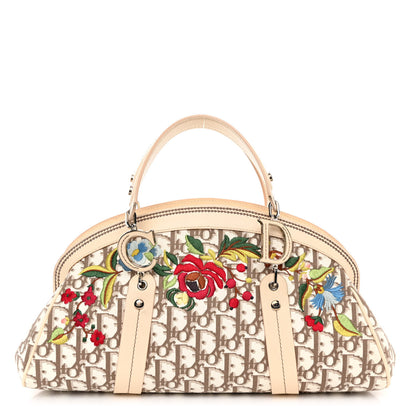 Christian Dior CHRISTIAN DIOR Monogram Vintage Flowers Frame Satchel Beige 1 of 11