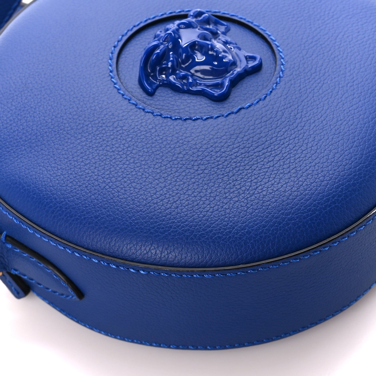 Versace Calfskin La Medusa Round Camera Bag Blue 10 of 13