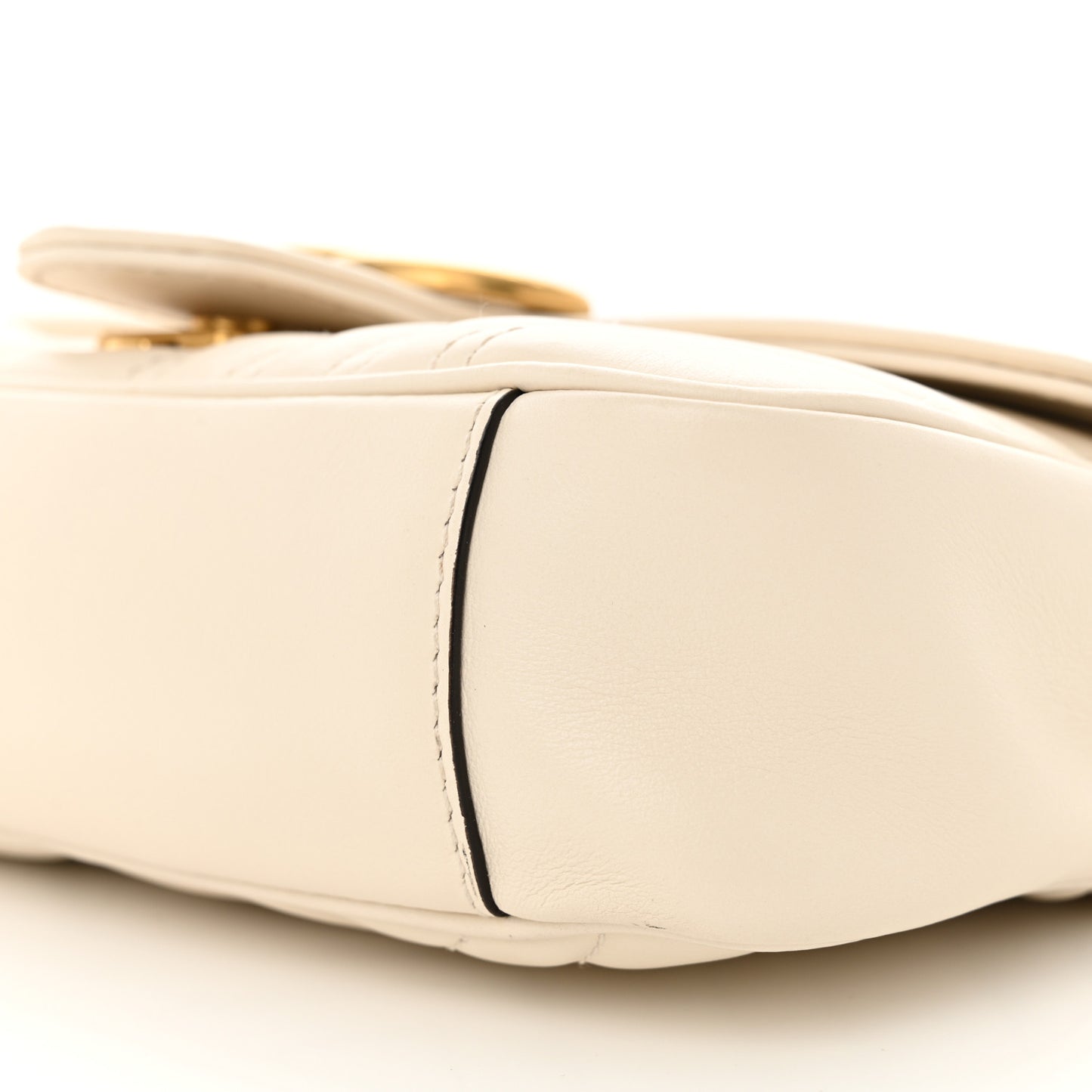 Calfskin Matelasse Mini GG Marmont Shoulder Bag White