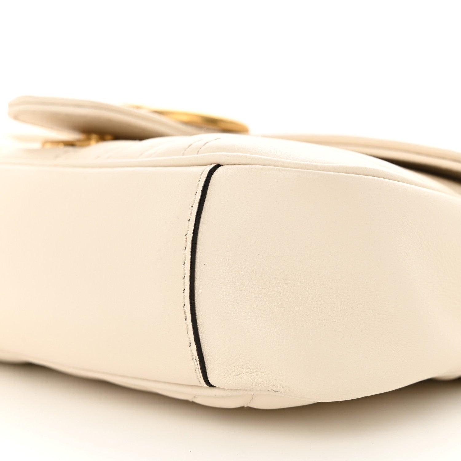 Gucci Calfskin Matelasse Mini GG Marmont Shoulder Bag White 10 of 12