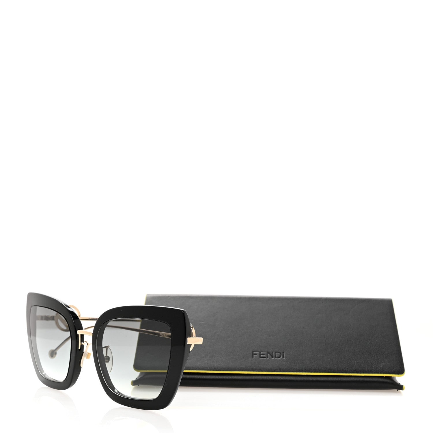 Fendi Acetate Metal F is Fendi Square Cat Eye Sunglasses FF 0424/F/S Black 7 of 7
