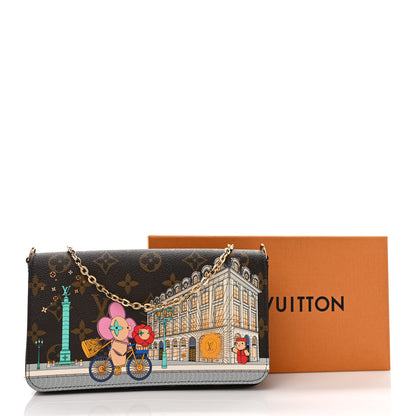 Louis Vuitton Monogram 2022 Christmas Animation Paris Pochette Felicie Chain Wallet Pink 10 of 10