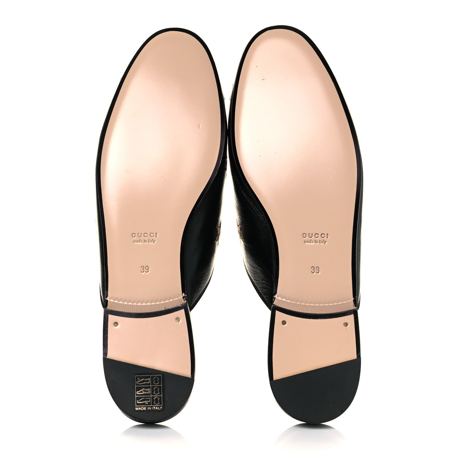 Gucci Goatskin Bee Star Embroidered Womens Princetown Slippers 39 Black 5 of 9
