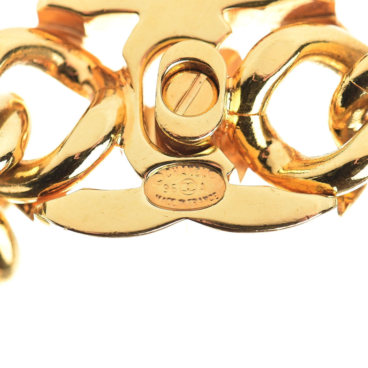 Chanel Chain Link CC Turn Lock Choker Necklace Gold 4 of 6