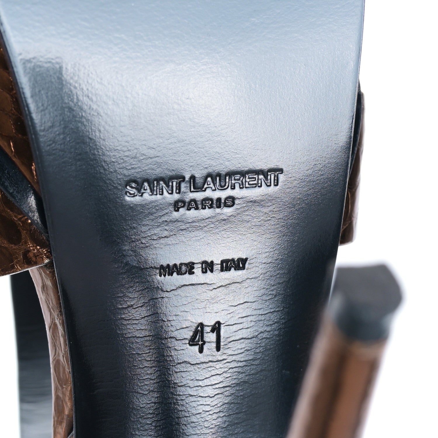 Saint Laurent Metallic Ayers Tribute 105 Platform Sandals 41 Kanyon Bronze 6 of 9