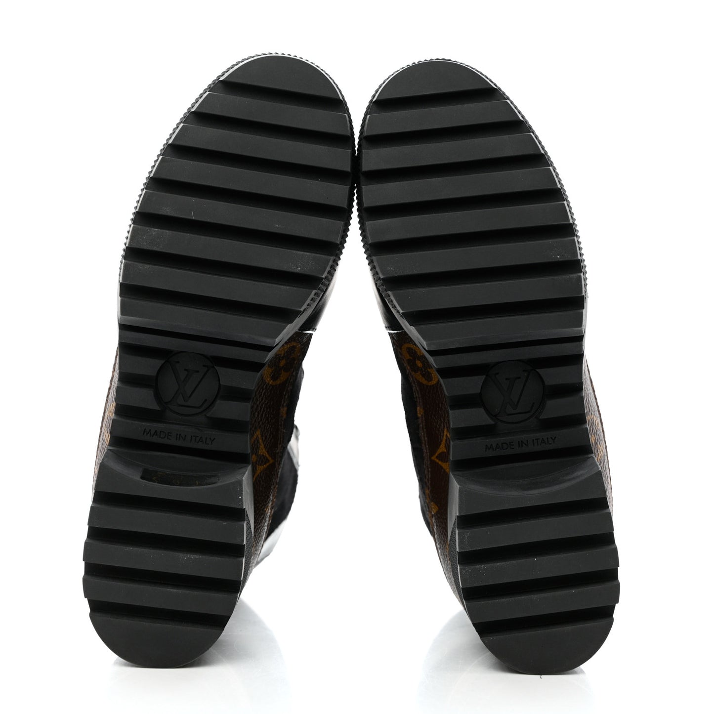 Suede Calfskin Monogram Laureate Platform Desert Boots 36 Black