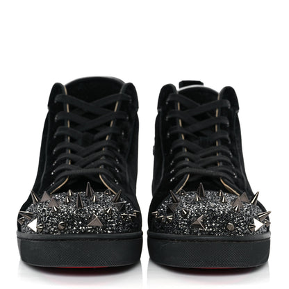 Christian Louboutin Velvet Lou Pik Pik Flat Spikes Sneakers 43 Black 2 of 7