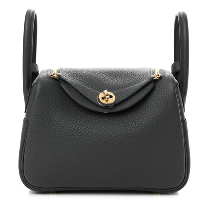 Hermes Taurillon Clemence Mini Lindy 20 Ardoise 1 of 11