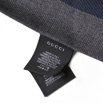 Gucci Wool Silk Web Bee Scarf Grey 6 of 6