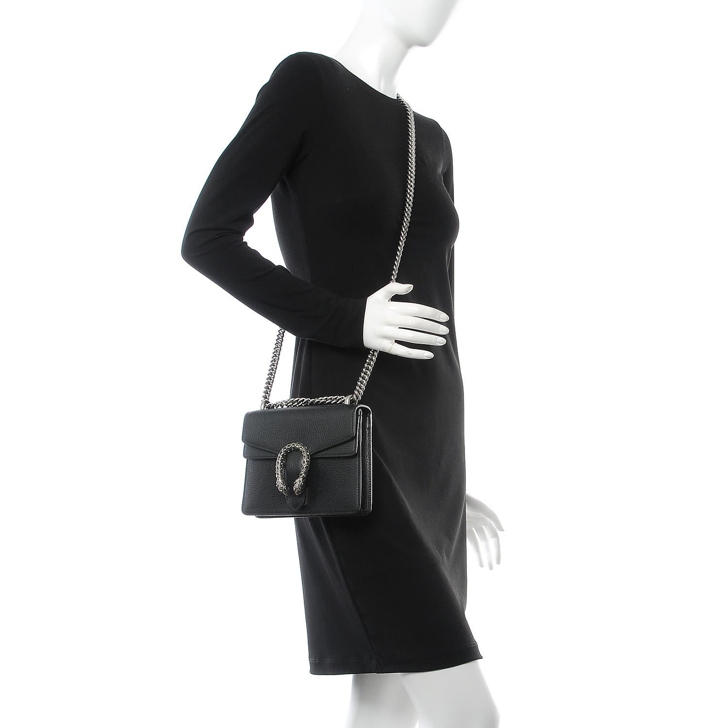 Gucci Calfskin Mini Dionysus Shoulder Bag Black 4 of 9