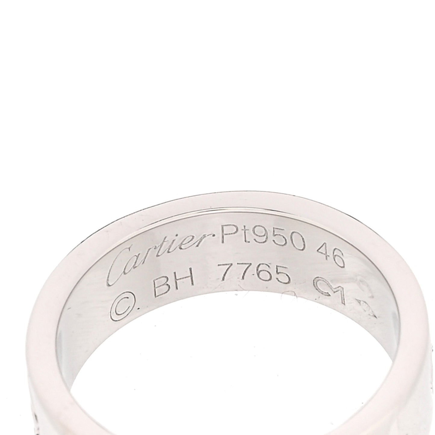 Platinum 5.5mm LOVE Ring 46 3.75