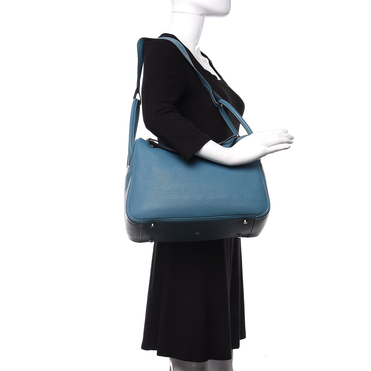 Hermes Taurillon Clemence Lindy 34 Bleu Jean 2 of 11