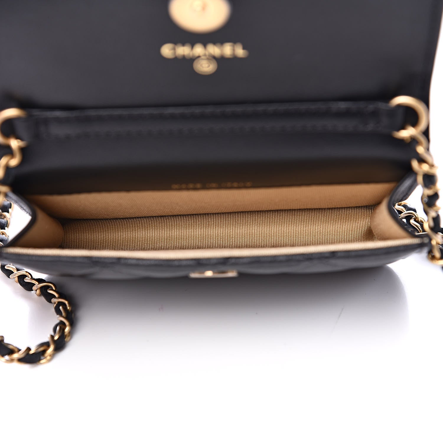 Chanel Lambskin Quilted Pearl Crush Clutch With Chain Black 5 of 10
