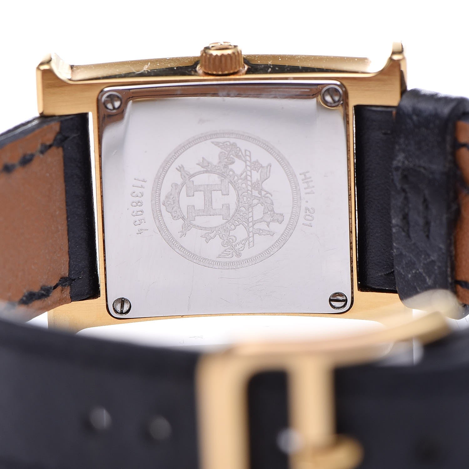 Hermes Stainless Steel Courchevel 21mm Heure H Hour Quartz Watch Noir 5 of 7