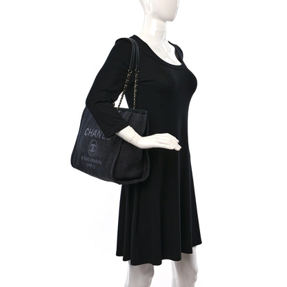 Chanel Woven Straw Raffia Small Deauville Tote Black 2 of 12