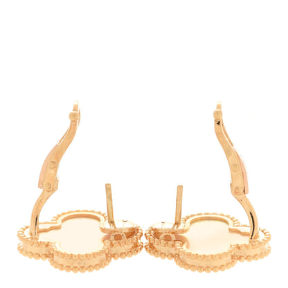Van Cleef & Arpels 18K Yellow Gold Mother of Pearl Magic Alhambra Earrings 3 of 5