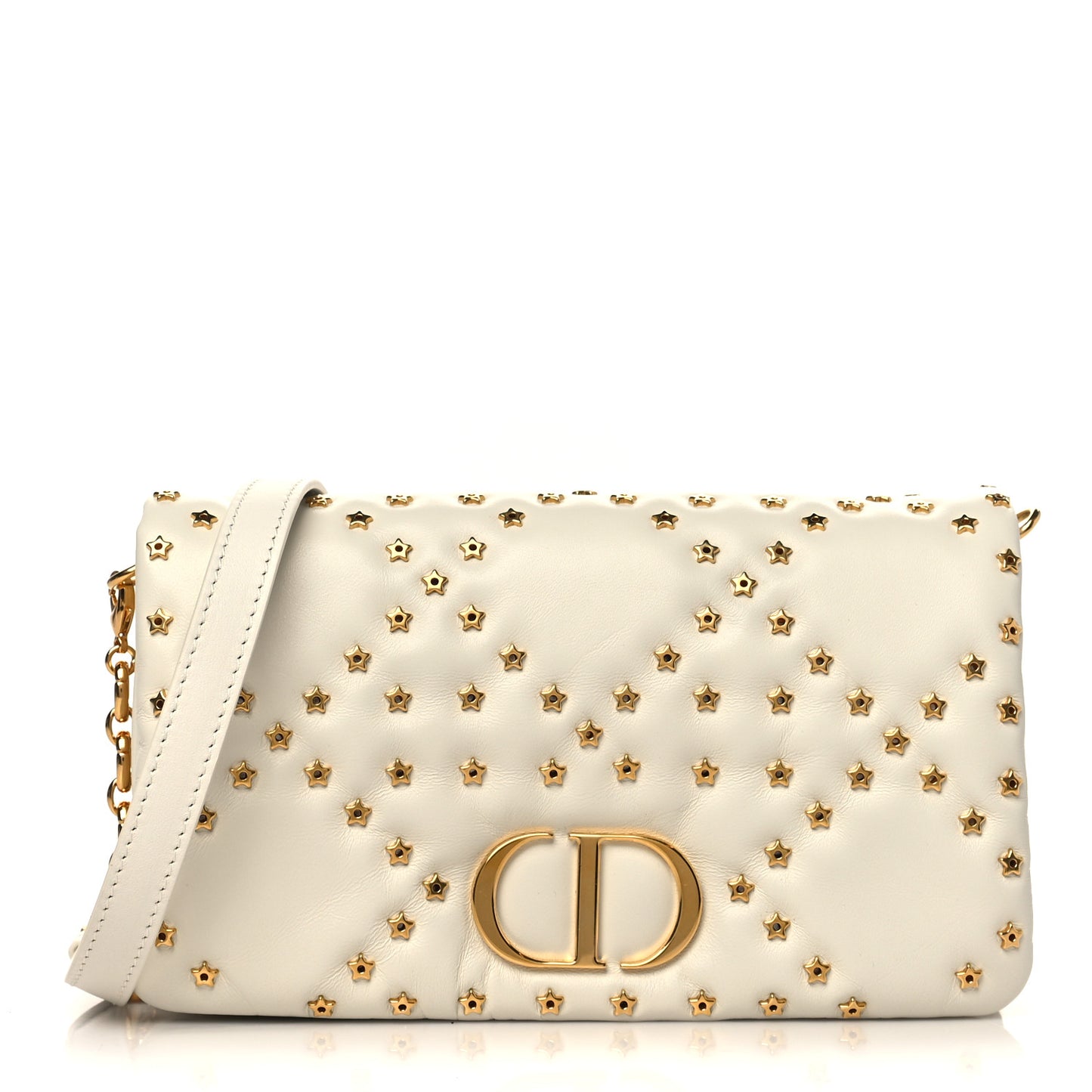Calfskin Star Motif Macrocannage Mini Caro Bag Latte