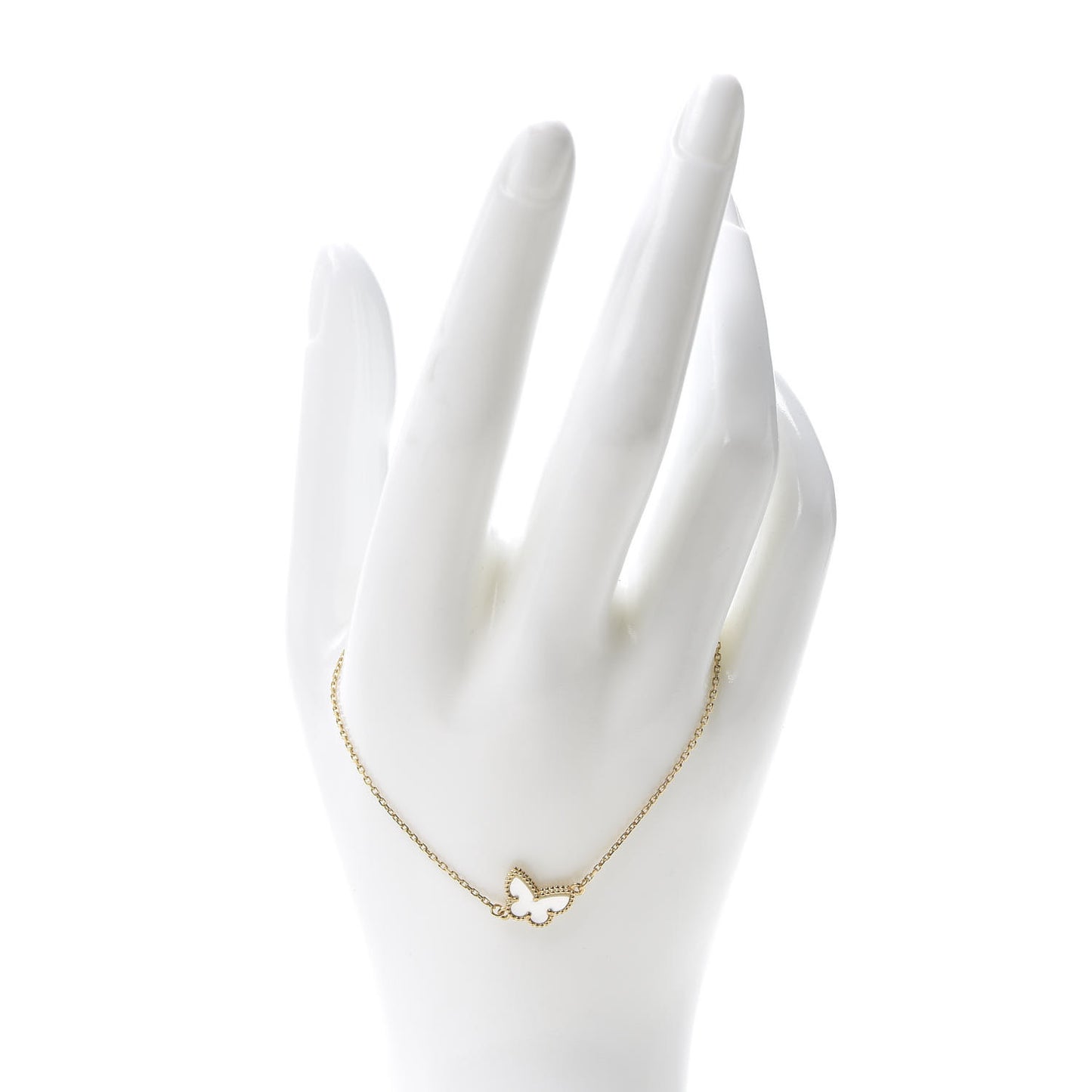 18K Yellow Gold Mother of Pearl Sweet Alhambra Butterfly Bracelet