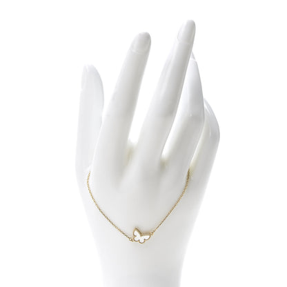 Van Cleef & Arpels 18K Yellow Gold Mother of Pearl Sweet Alhambra Butterfly Bracelet 2 of 8