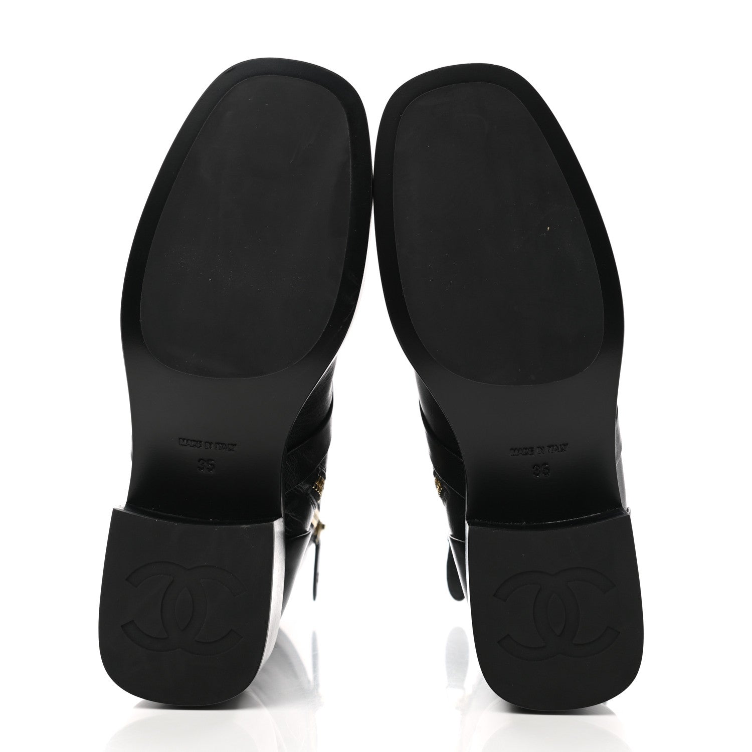 Chanel Shiny Goatskin CC Short Boots 35 Black 5 of 9
