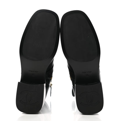 Chanel Shiny Goatskin CC Short Boots 35 Black 5 of 9
