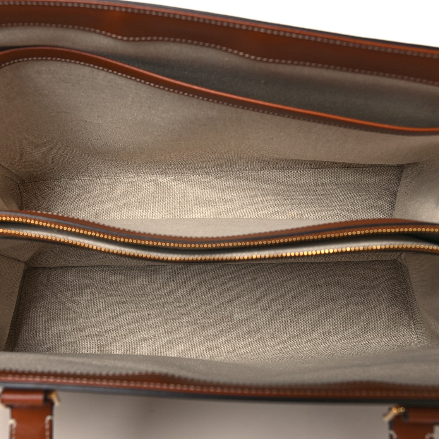 Celine Canvas Calfskin Medium Cabas 16 Tote Natural Tan 5 of 11