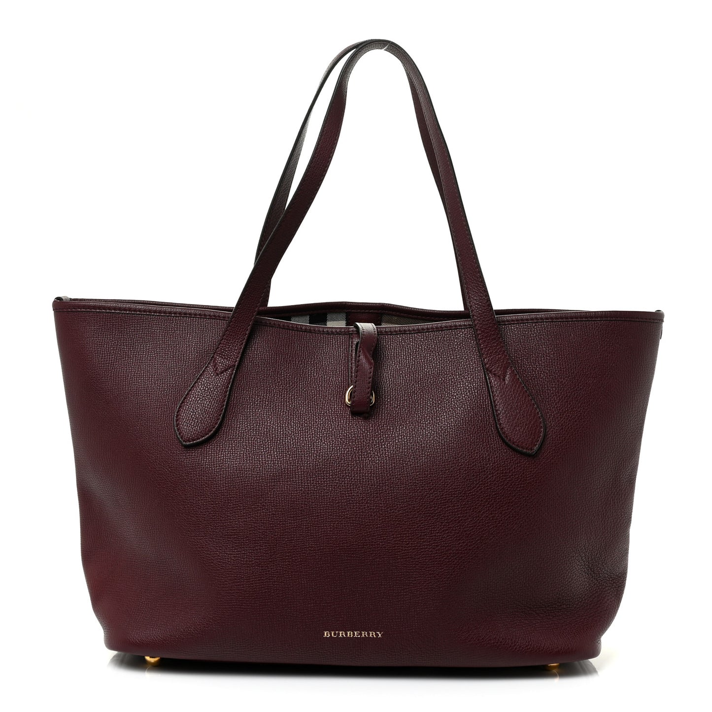 Grainy Calfskin Medium Honeybrook Tote Dark Plum