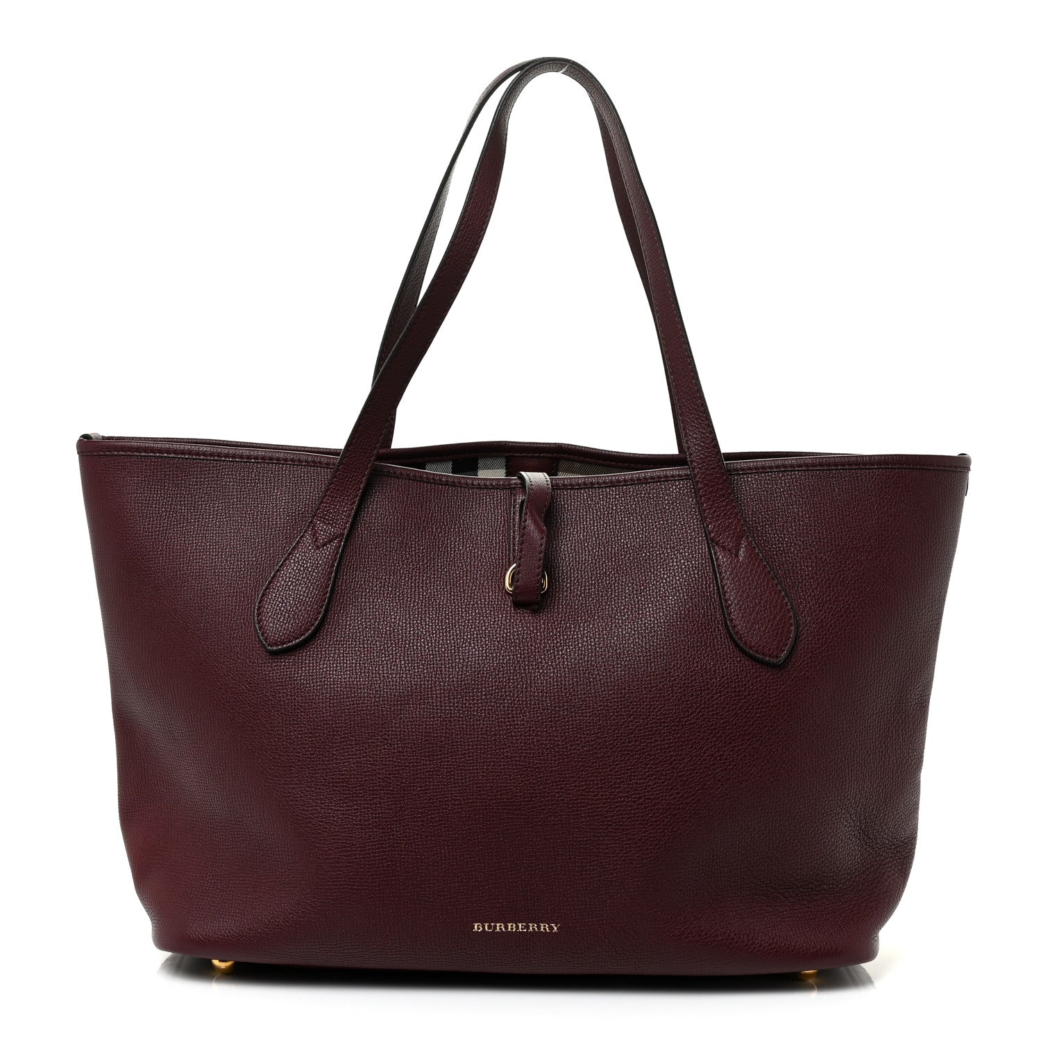 Burberry Grainy Calfskin Medium Honeybrook Tote Dark Plum 1 of 19