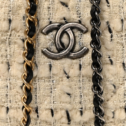 Chanel Tweed Calfskin Quilted Gabrielle Backpack Ivory 8 of 10