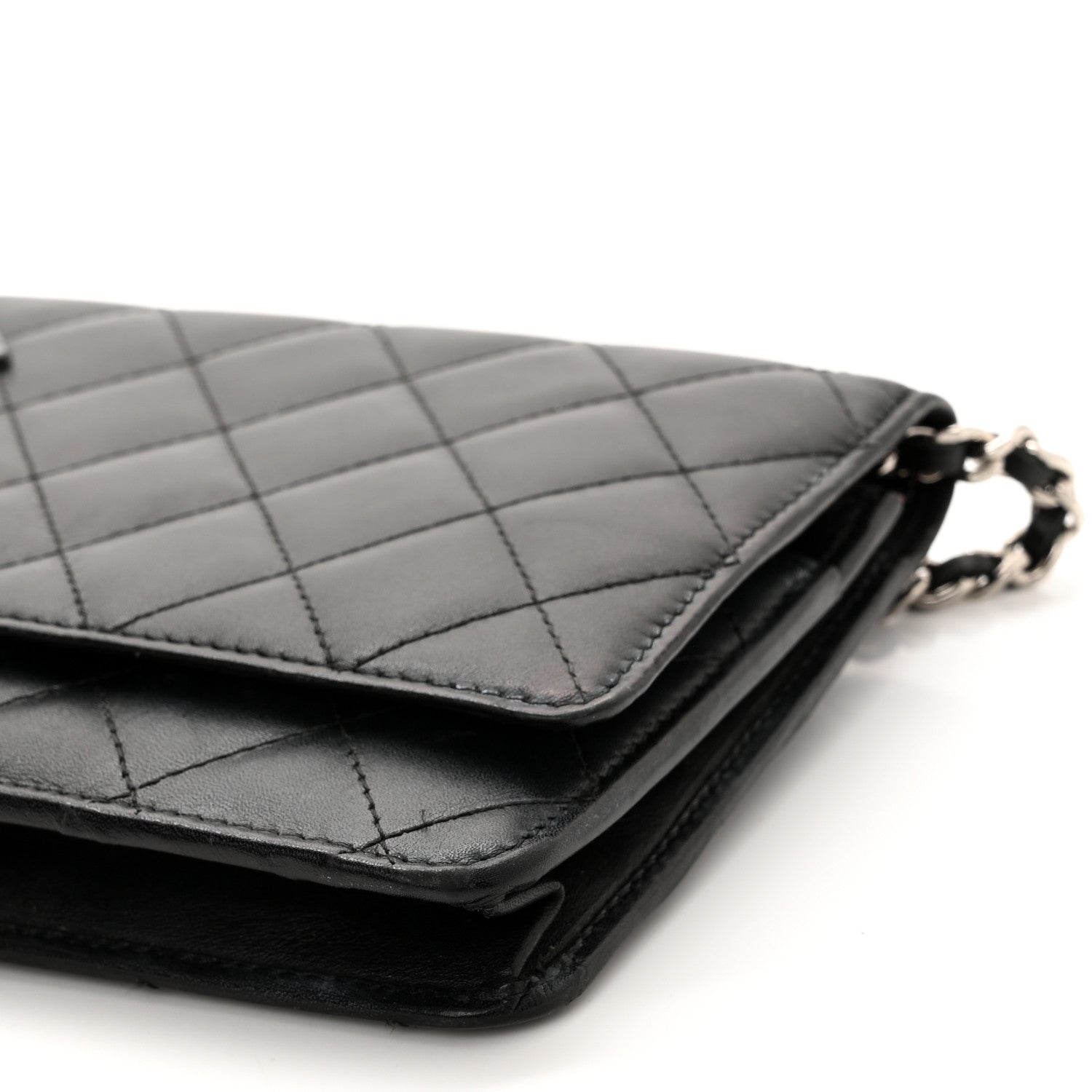 Chanel Calfskin Quilted Cambon Wallet On Chain WOC Black 11 of 13