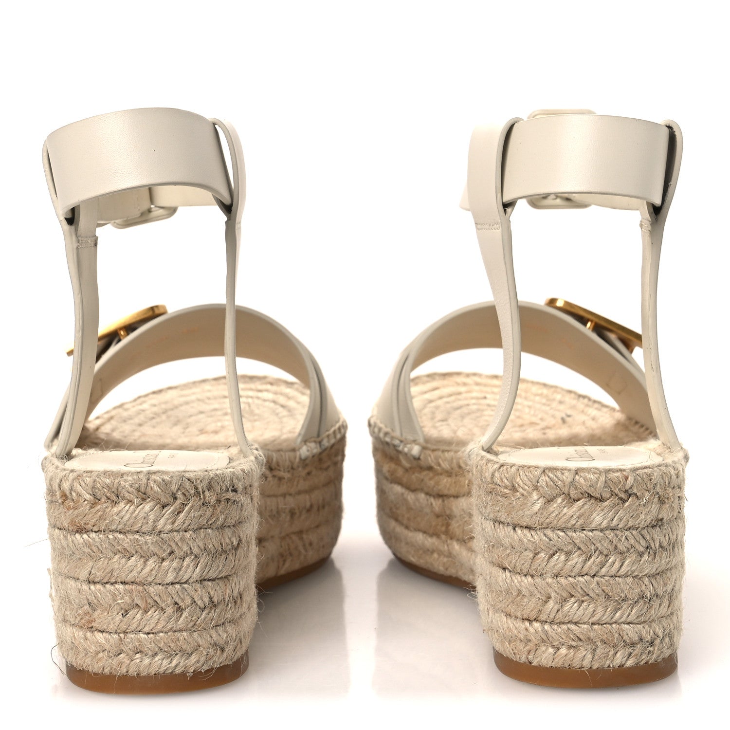 Christian Dior Calfskin D-Dior Espadrille Platform Sandals 40 Off