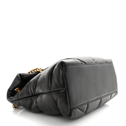 Saint Laurent Lambskin Quilted Medium Loulou Puffer Monogram Chain Satchel Black 4 of 11