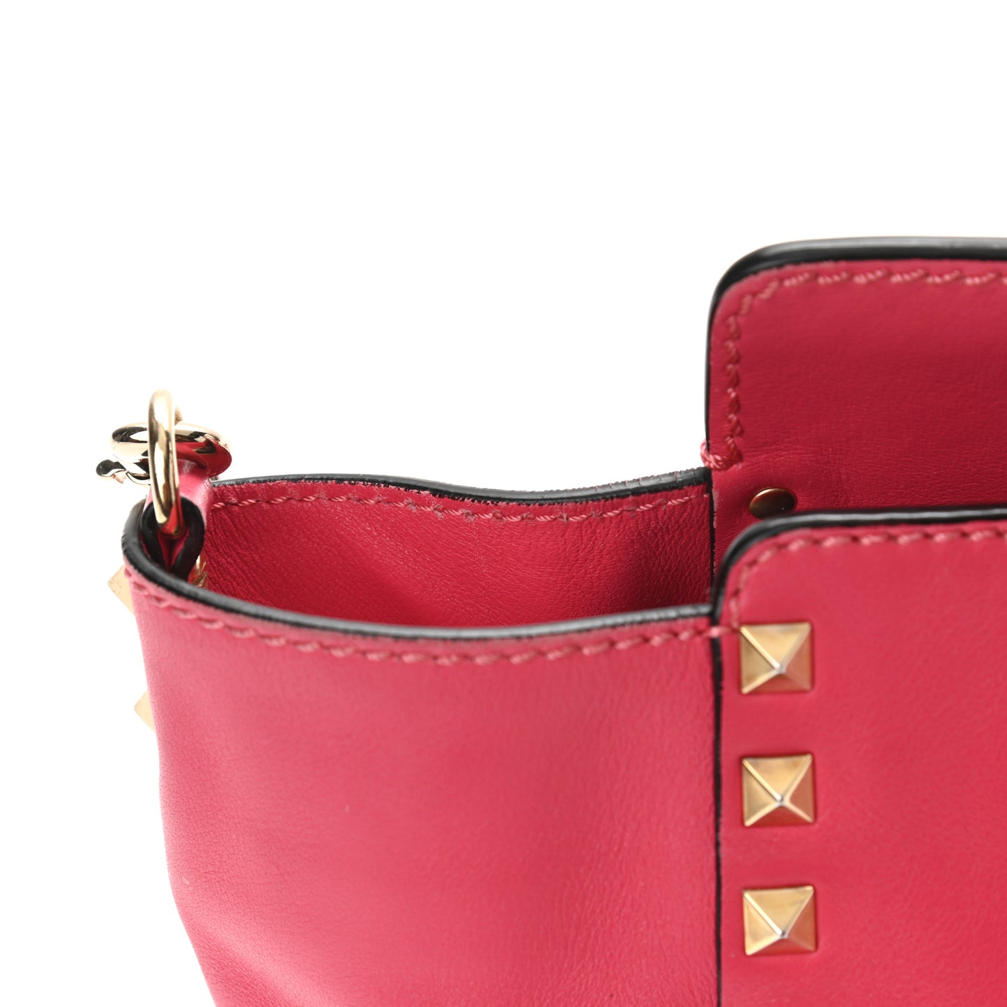 Vitello Small Rockstud Tote Deep Rose