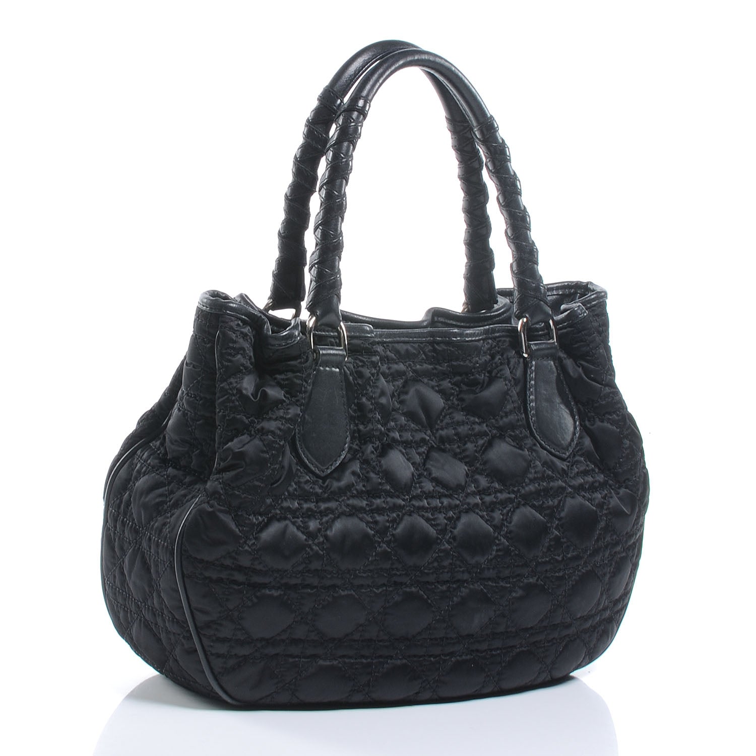 Christian Dior Satin Cannage Charming Tote Black 3 of 7
