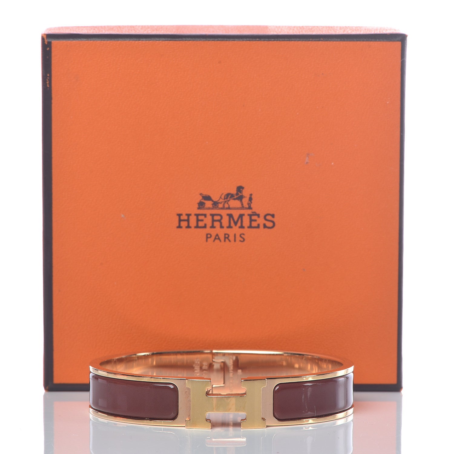 Hermes Enamel Narrow Clic Clac H Bracelet PM Acajou 6 of 6