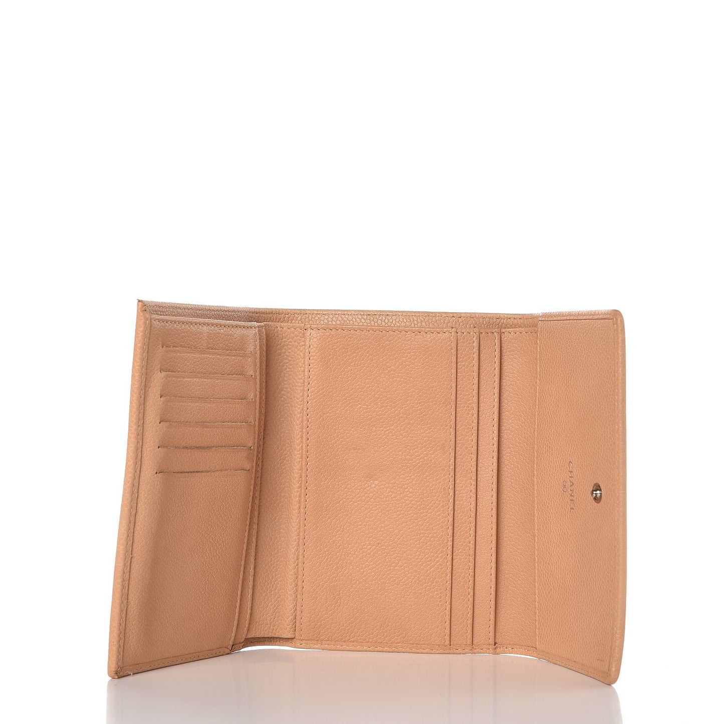 Caviar Timeless CC Flap Wallet Beige