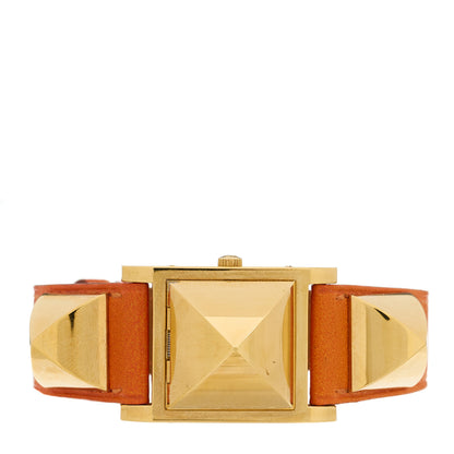 Hermes Stainless Steel Courchevel 23mm Medor Quartz Watch Orange 3 of 5