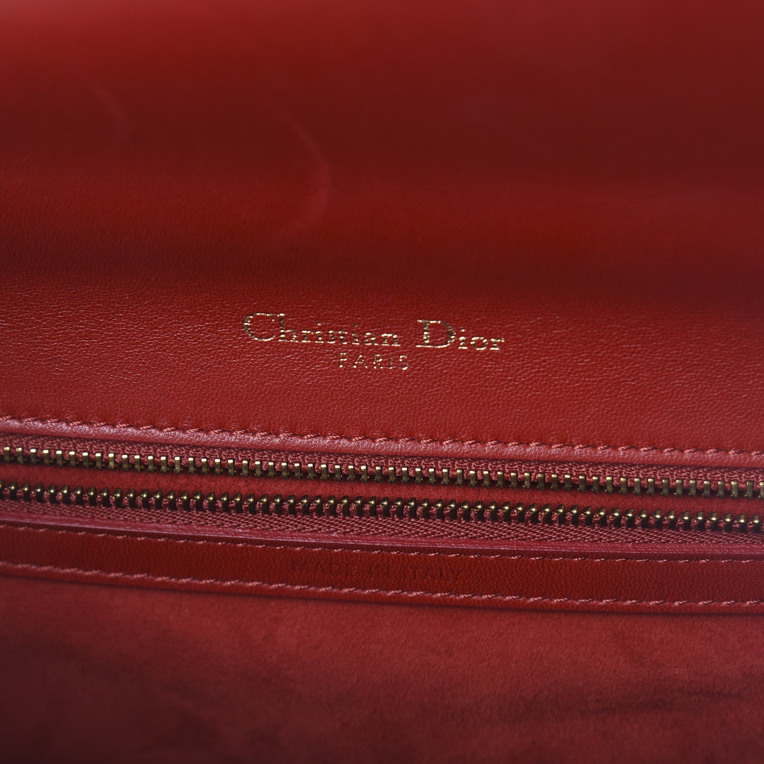 Christian Dior Calfskin Studded Medium Diorama Flap Bag Red 6 of 9