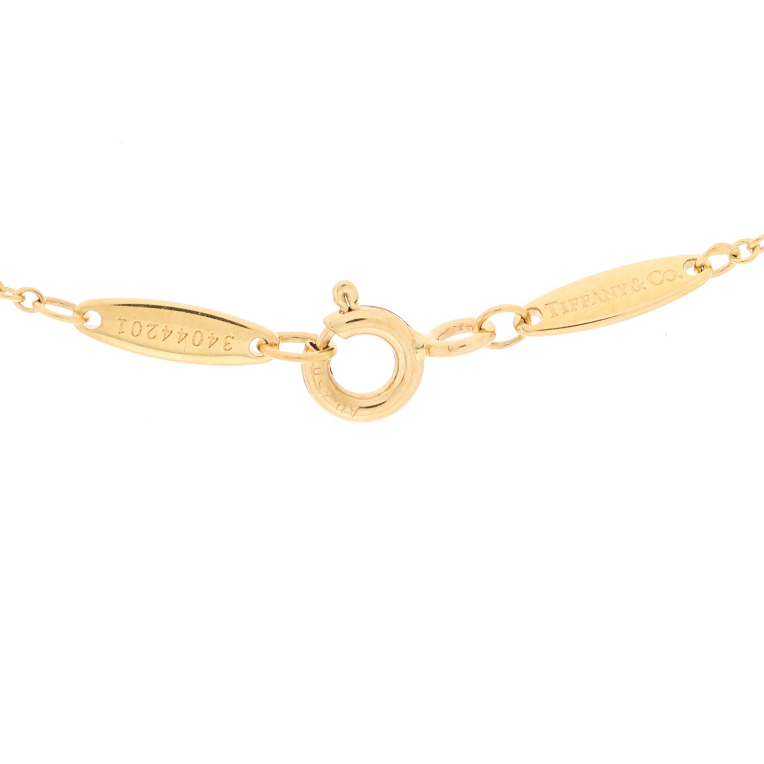Tiffany 18K Yellow Gold Diamond .21ct Elsa Peretti Diamonds by the Yard Pendant Necklace 3 of 4