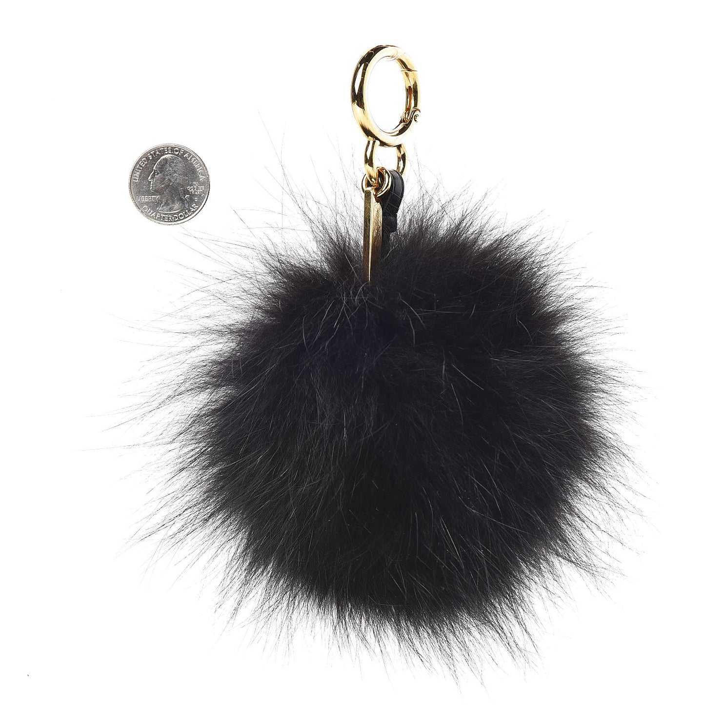 Fox Fur Calfskin Monster Bag Bug Cube Charm Black