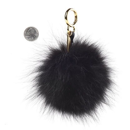 Fendi Fox Fur Calfskin Monster Bag Bug Cube Charm Black 2 of 2