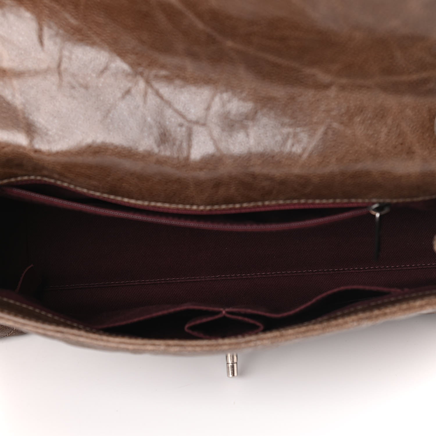 Chanel Crumpled Grained Calfskin Jumbo CC Crave Flap Brown 5 of 12